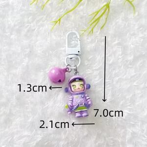 Skull Panda Phone Charm Keychain - Purple-3F0-9ss